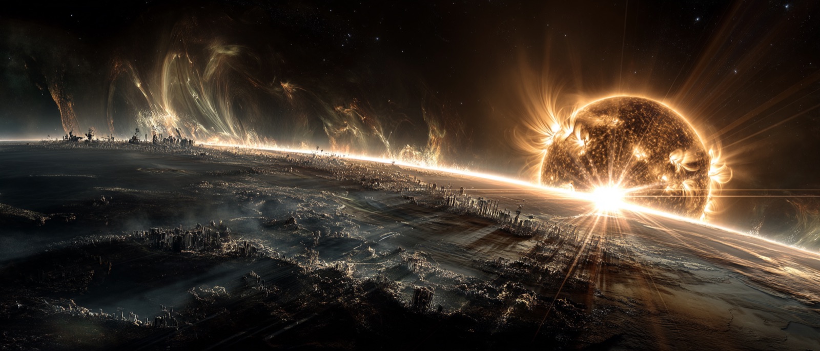 The Sun suspended against deep space